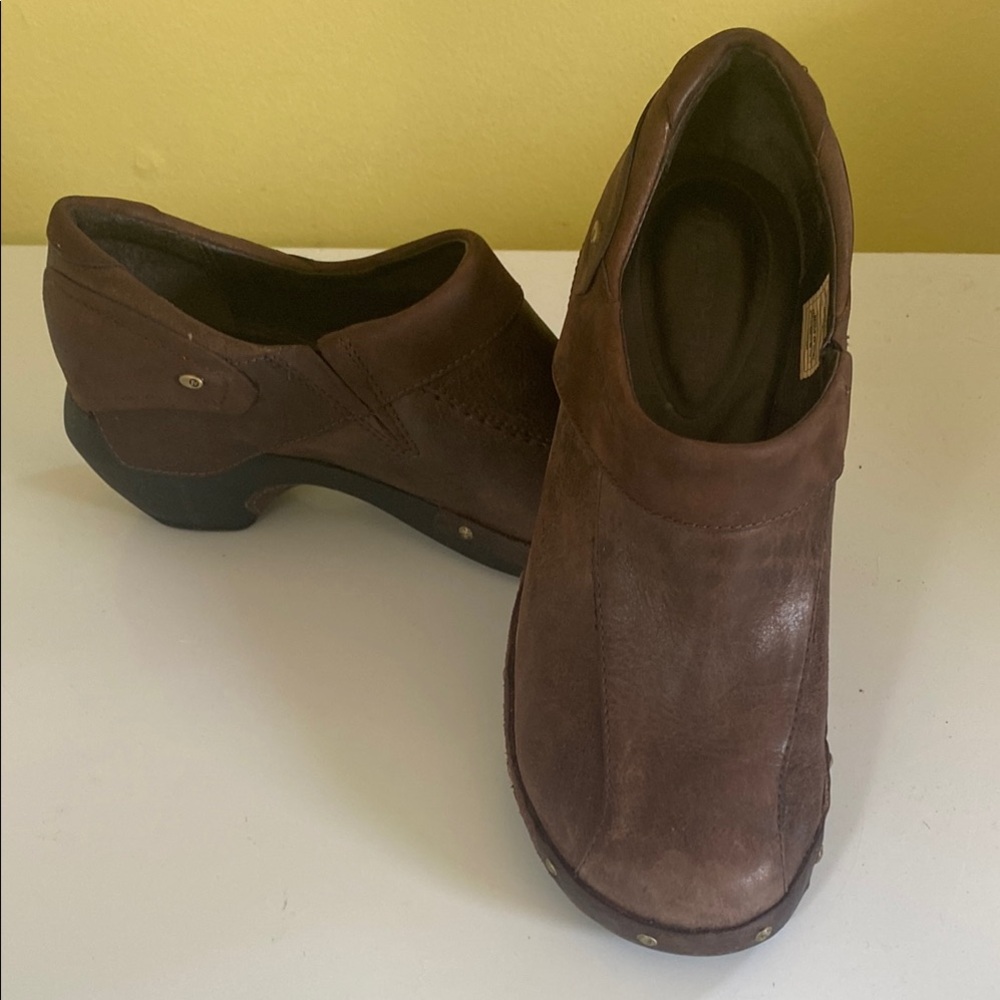 Merrell Brown Leather Clogs Size 10